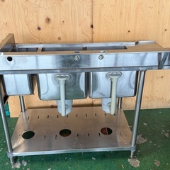 マルゼン左ソルイド2槽シンクゴミ籠付 1200x600x800(+120)の画像