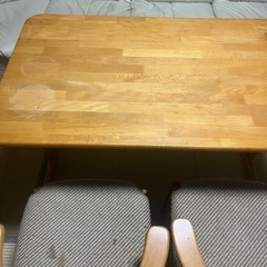 ダイニングテーブル テーブル 4人掛け 椅子2個付き 木製の画像