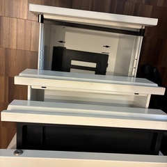 【引取限定】木製デスク（幅100cm）＆ 3段ワゴン セット｜PCデスク・事務机の画像