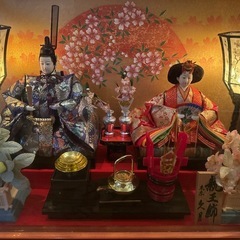 久月　親王飾　雛人形　ひな人形　ガラスケース入り　オルゴール付きの画像