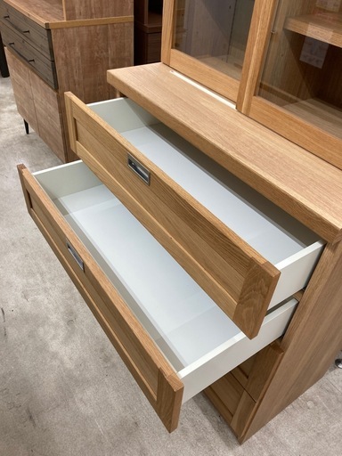 ?大川家具?2面キャビネット?オートクローザー?ウッド?収納?ナチュラル?2931
