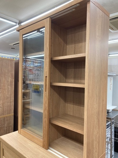 ?大川家具?2面キャビネット?オートクローザー?ウッド?収納?ナチュラル?2931
