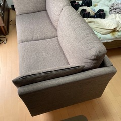 ニトリ ソファ 3人掛け ブラウン 茶色の画像