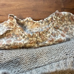 プティマイン お花ワンピース　ニットベスト付き90の画像