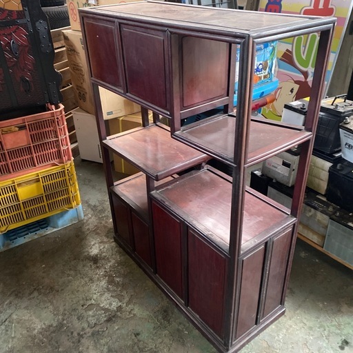 黒檀？年代物？アンティークレトロ (mk-1) 桶川の収納家具《食器棚