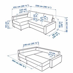 【IKEA FRIHETEN フリーヘーテン コーナーソファベッド（収納付き）】 の画像