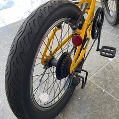 【一名様商談中】MMER(ハマー) FDB206FAT-BIKE 20インチ 極太3.0タイヤ 折りたたみ式 シマノ製6段変速/前後Vブレーキシステム  イエロー　②の画像