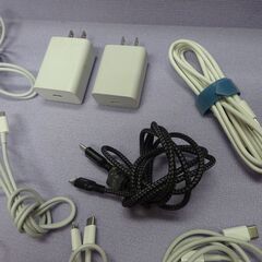 ( E-1015 )Type-C ライトニングケーブル１０本 アダプター２個 セット④tama'sケーブルあり 中古 通電確認済みの画像