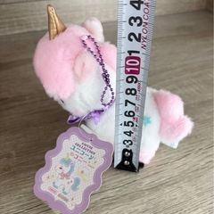 タグ付き　夢可愛 ぬいぐるみ ユニコーンのコニー ピンクの画像