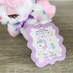 タグ付き　夢可愛 ぬいぐるみ ユニコーンのコニー ピンクの画像
