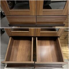 食器棚 幅60 北欧風 カップボード キャビネット 収納棚 キッチン収納 キッチンボード キッチンラック ラック 木製 食器 棚 家具 シンプル レトロ☆札幌市 白石店 の画像