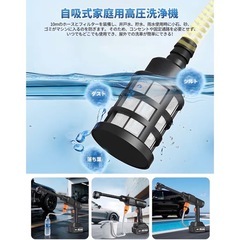 【新品】高圧洗浄機 コードレス充電式 大容量バッテリー　吸式軽量洗車機③箱破れありの画像