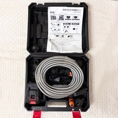 【新品】高圧洗浄機 コードレス充電式 大容量バッテリー　吸式軽量洗車機③箱破れありの画像