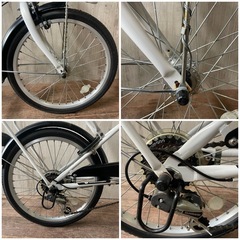 防災サイクル AERO 20型 折りたたみ自転車 6段変速 LEDオートライト付 空気入れ不要の画像