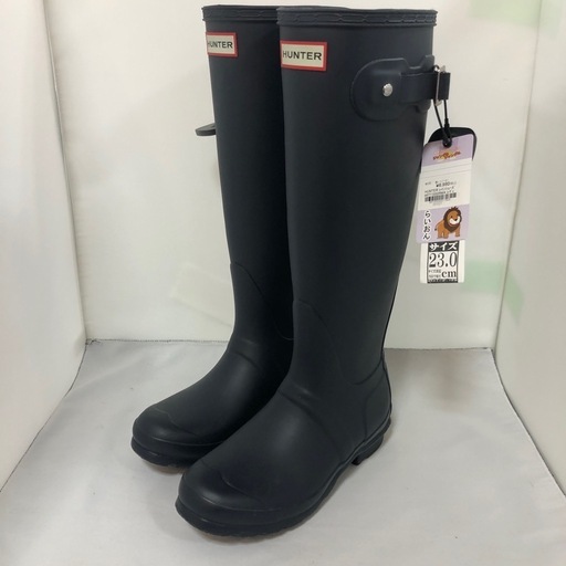 ジモティ割引有★【ジャングルジャングル岸和田店】HUNTER レインシューズ 長靴 WFT1000RMA レディース 23.0cm 紺