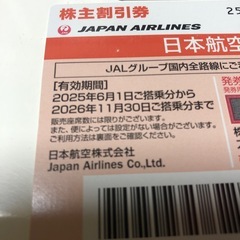 送料無料JAL割引券２枚の画像