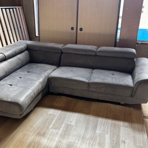 ニトリ L字ソファ セオ カウチソファ グレー 布 2 SEATER SOFA CEO 札幌市白石区 B149