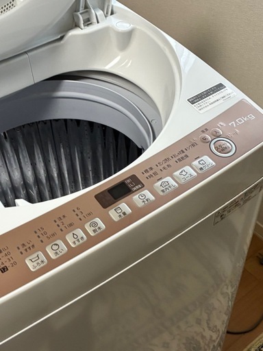 受付終了【5年使用】洗濯機SHARP ES-T713未使用風呂水ポンプつき