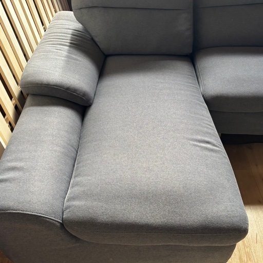 ニトリ カウチソファ LA 2P SOFA STRIFY GY グレー系 布地 札幌市白石区 モノリス B150