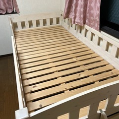 2段ベット 木製ベッド シングルベッド　の画像