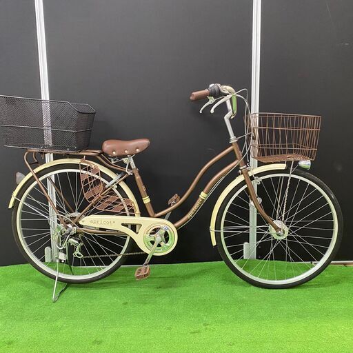 【シティサイクル 26インチ】池商 IKESHO APRICOT アプリコット　6段変速 【引取限定・現状渡し】三重県
