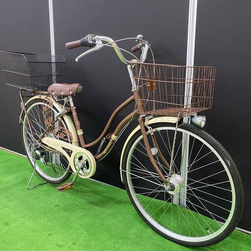 【シティサイクル 26インチ】池商 IKESHO APRICOT アプリコット　6段変速 【引取限定・現状渡し】三重県