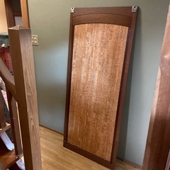2/26まで　日本板硝子　ハイミラー　特大鏡　アンティーク木製ミラー　169cmの画像