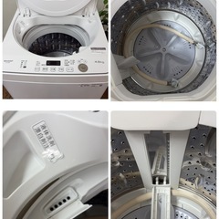 【🐤買取市場 6ヶ月保証】R635 ☀️ SHARP / シャープ 洗濯機（洗濯4.5㎏) 21年製 ES-GE4E ⭐ 動作確認済 ⭐ クリーニング済の画像