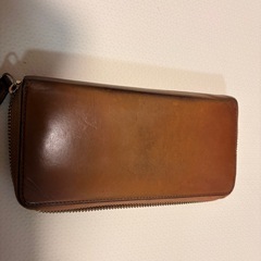 GANZO 長財布 ブライドルレザー ブラウン ラウンドファスナーの画像