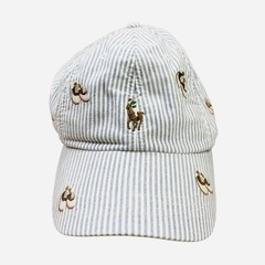 ポロ ラルフルーレン 帽子 ストライプ 刺繍 未使用の画像