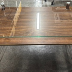 ガラスローテーブル 1〜2人用 センターテーブル リビングテーブルの画像