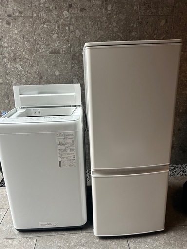 【決まりました】福岡市配送設置無料　三菱146L冷蔵庫、洗濯機セット