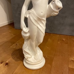 石膏像 水の精 ホワイト陶器製女性像 約65.5cmの画像