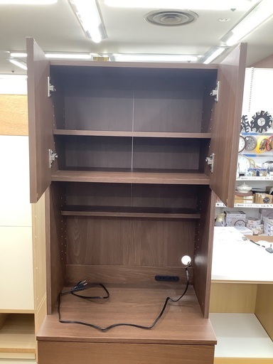 キッチンキャビネット　KCB-590H ブラウン　2枚扉　アイリスオーヤマ