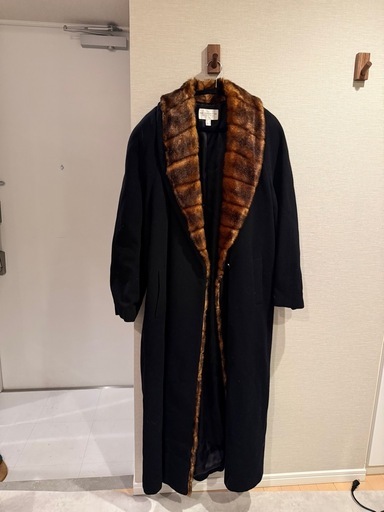 【カシミヤ混】 THE COLLECTION ロングコート ファー襟付き