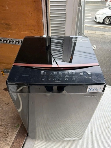 NO B862?福岡市内配送設置無料✨?アイリスオーヤマ 洗濯機 6kg 新生活 一人暮らし ブラック ガラストップ 縦型 IAW-T