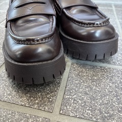 【2回のみ着用】ZARA ザラ トラックソール ローファー ブラウン サイズ36 布袋付きの画像