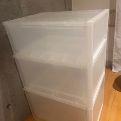 無印　収納ケース小中大三点セットの画像