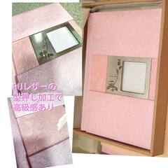 B. 変身写真　アルバム大小セット+アルバム専用アタッシュケース　3点セット　表紙PUレザー（ピンク薔薇セット）自作アルバムキットの画像