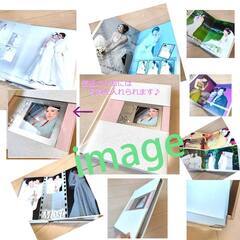 B. 変身写真　アルバム大小セット+アルバム専用アタッシュケース　3点セット　表紙PUレザー（ピンク薔薇セット）自作アルバムキットの画像