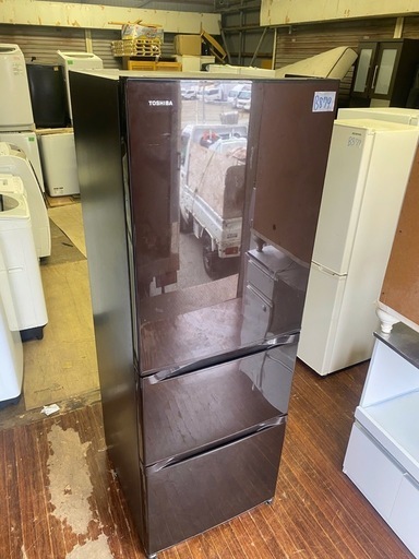 NO B879?福岡市内配送設置無料✨?TOSHIBA GR-G38SY(T) 3ドアファミリー用冷蔵庫