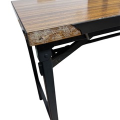 折りたたみテーブル ブラウン 木製天板 木目調 会議テーブル 3個セットの画像