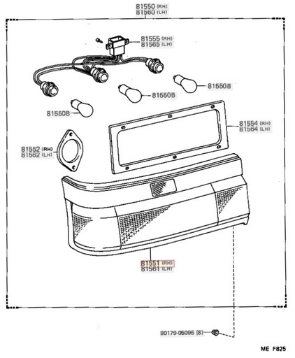 トヨタ 純正 AE86 スプリンタートレノ テールランプ(リヤ コンビネーションランプ) レンズ RH 右側のみ テールレンズ