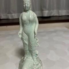 観音菩薩像 魚籃観音 陶器置物の画像