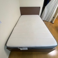 セミダブルベッドフレーム（ヴァイン2 浅型/MBR引き出し収納付き）の画像