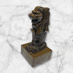 レトロ シンガポール マーライオン 金属製 置物 高級 アンティーク 金属の画像