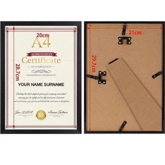 【新品】2枚セット 額縁 A4 賞状 額 フォトフレーム 壁掛け ブラック 黒 Giftgardenの画像