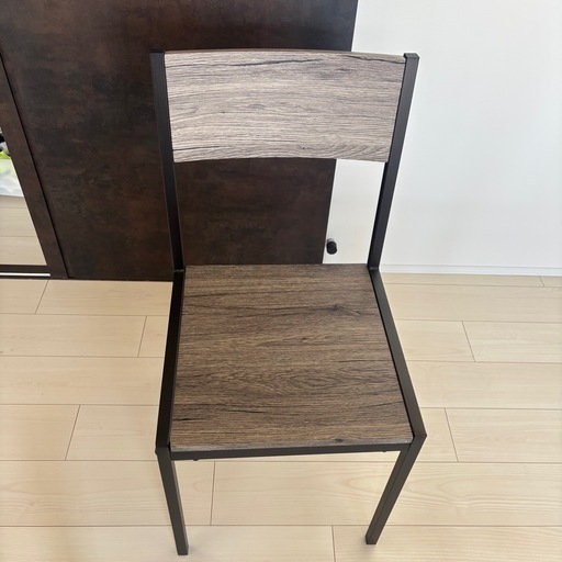 美品】ダイニング3点セット（テーブル＋チェア2脚）70cm角 (こも