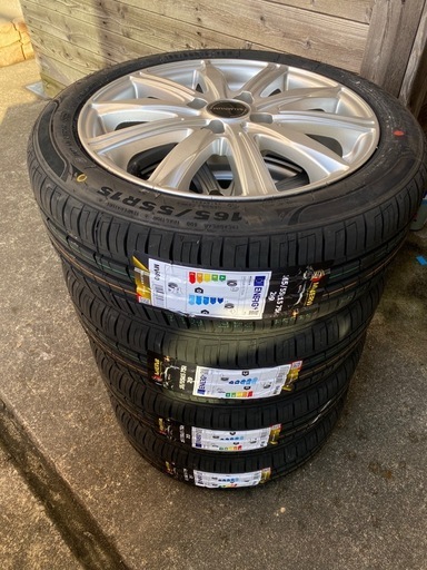 165／55R15新品タイヤと中古ホイール付き (INA) 北長岡のタイヤ