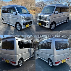 H27年式エブリィワゴン PZターボハイルーフターボ4WD AT車　レーダーブレーキサポート付！Androidカーナビ導入済！ApplecarplayやAndroidオートをお楽しみいただけます。の画像